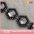 hexagonal diamond stone trimming of shoes accessories